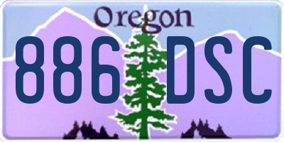 OR license plate 886DSC