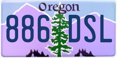 OR license plate 886DSL