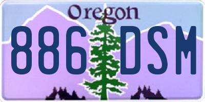 OR license plate 886DSM