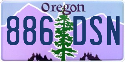 OR license plate 886DSN