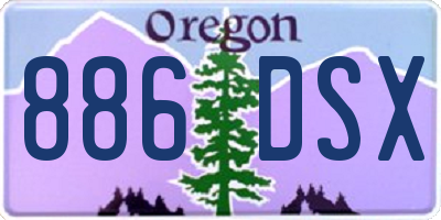 OR license plate 886DSX
