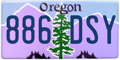 OR license plate 886DSY