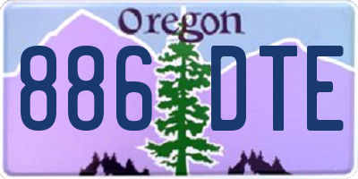 OR license plate 886DTE