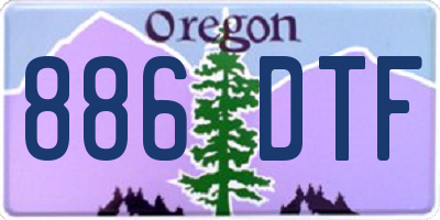 OR license plate 886DTF