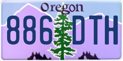 OR license plate 886DTH