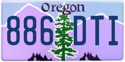 OR license plate 886DTI