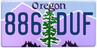 OR license plate 886DUF