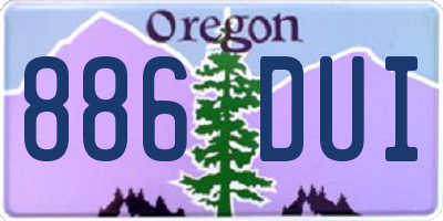 OR license plate 886DUI