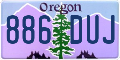 OR license plate 886DUJ