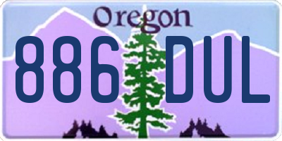 OR license plate 886DUL