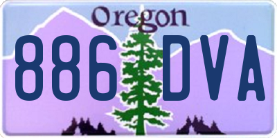 OR license plate 886DVA