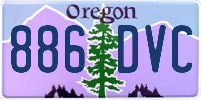 OR license plate 886DVC