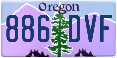 OR license plate 886DVF