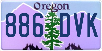 OR license plate 886DVK