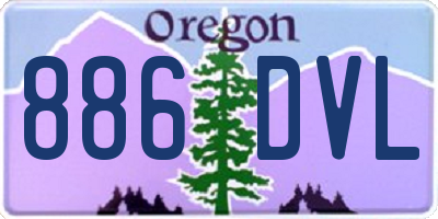 OR license plate 886DVL