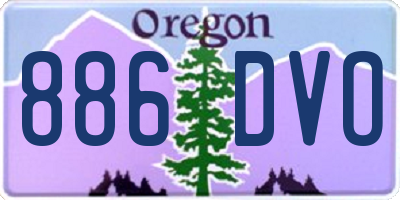 OR license plate 886DVO