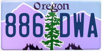 OR license plate 886DWA