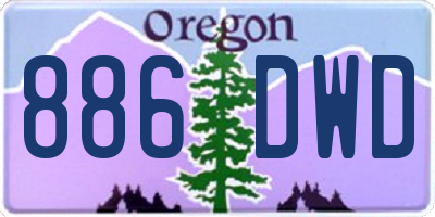 OR license plate 886DWD