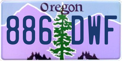 OR license plate 886DWF