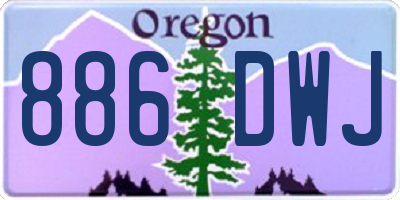 OR license plate 886DWJ