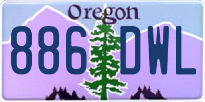 OR license plate 886DWL