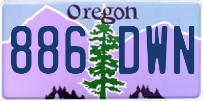 OR license plate 886DWN