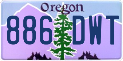 OR license plate 886DWT