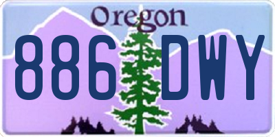 OR license plate 886DWY