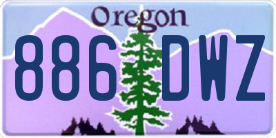 OR license plate 886DWZ