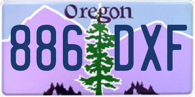 OR license plate 886DXF