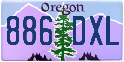OR license plate 886DXL