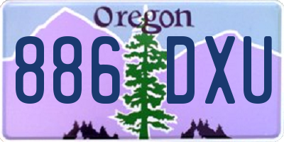 OR license plate 886DXU
