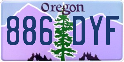 OR license plate 886DYF