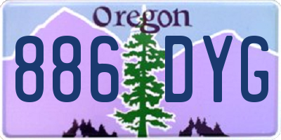 OR license plate 886DYG