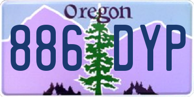 OR license plate 886DYP