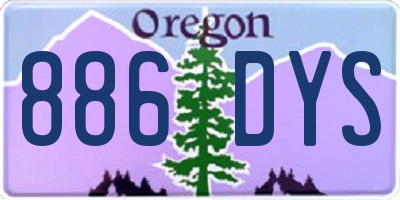 OR license plate 886DYS