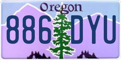 OR license plate 886DYU