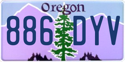OR license plate 886DYV