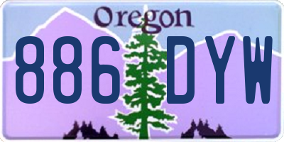 OR license plate 886DYW