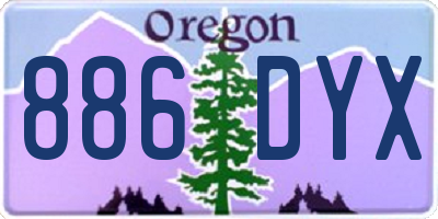 OR license plate 886DYX