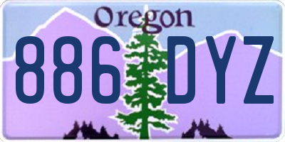 OR license plate 886DYZ