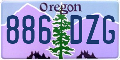 OR license plate 886DZG