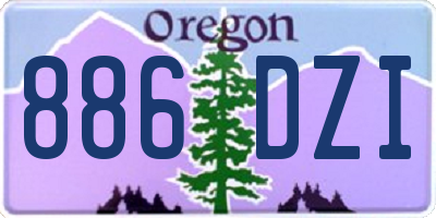 OR license plate 886DZI