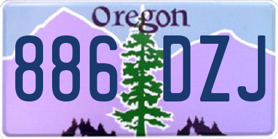 OR license plate 886DZJ