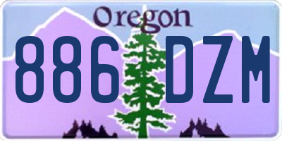 OR license plate 886DZM