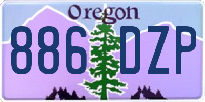 OR license plate 886DZP