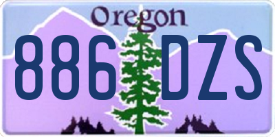 OR license plate 886DZS