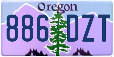 OR license plate 886DZT