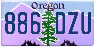 OR license plate 886DZU