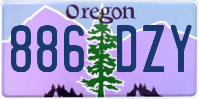 OR license plate 886DZY